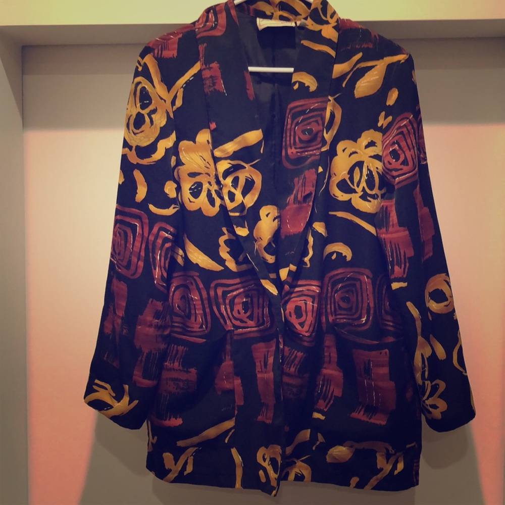 Oversized printed blazer